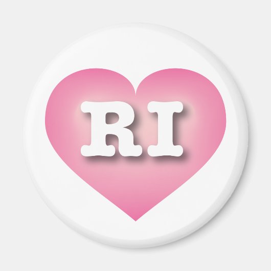 ロードアイランドピンクフェードハート- I love RI マグネット (正面)