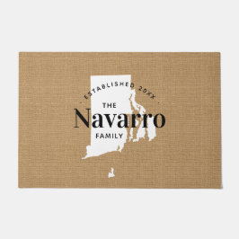 ロードアイランドファミリーモノグラム州ドオーマ ドアマット