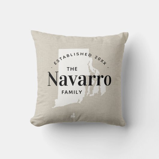 ロードアイランドファミリーモノグラム州装飾用クッション クッション (正面)