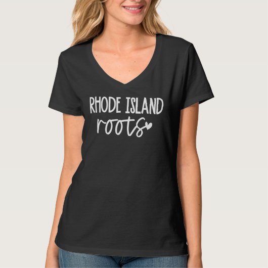 ロードアイランドホームルーツ州ハート Tシャツ (正面)