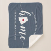 ロードアイランドホーム州 パーソナライズされた シェルパブランケット (正面)