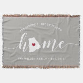 ロードアイランドホーム州 パーソナライズされた スローブランケット (正面)