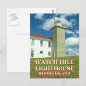 ロードアイランドポストカードの時計ヒルライトハウス ポストカード (正面/裏面)