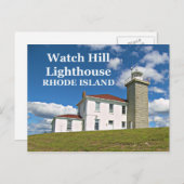 ロードアイランドポストカードの時計ヒルライトハウス ポストカード (正面/裏面)