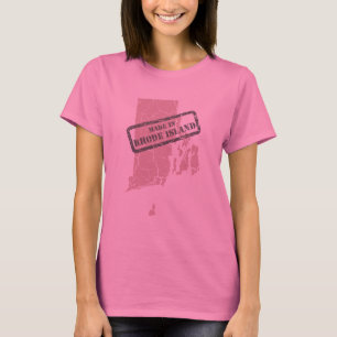 ロードアイランドマップレディグランジーズピンクTで作成 Tシャツ