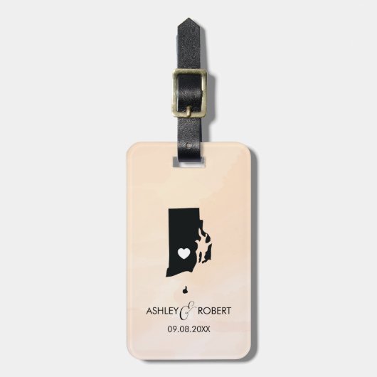 ロードアイランドマ結婚ップの荷札、カスタムギフト ラゲッジタグ (正面縦)