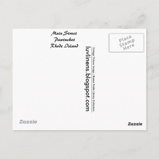 ロードアイランドメイン通りポータケット ポストカード (裏面)