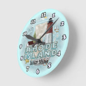 ロードアイランドライトハウス ラウンド壁時計 (傾斜)