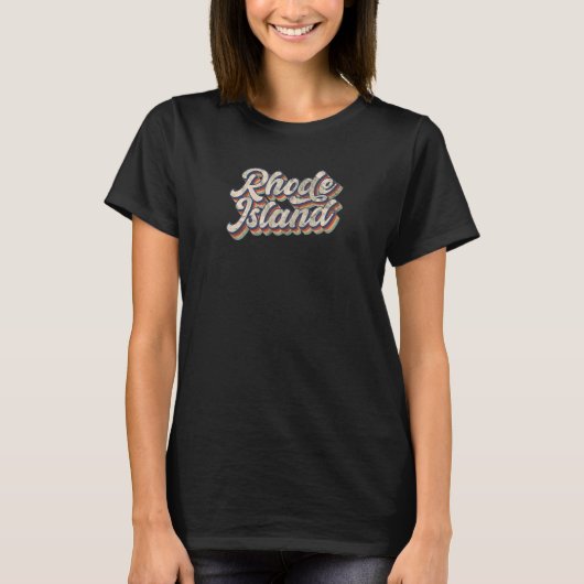 ロードアイランドリヴィンテージ州レトロ Tシャツ (正面)