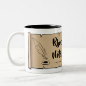 ロードアイランド公証人公式スクロール羽毛クイル ツートーンマグカップ (左)