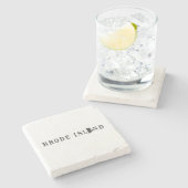 ロードアイランド名州型文字ワードアート ストーンコースター (横)