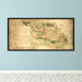 ロードアイランド島の地図(1778) キャンバスプリント (インサイチュ (ウッドフロア))