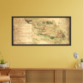 ロードアイランド島の地図(1778) キャンバスプリント (インサイチュ (リビング))