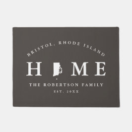 ロードアイランド州のグレーとホワイトの地図 ドアマット