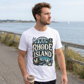 ロードアイランド州の伝統ある海岸の帆船アート Tシャツ