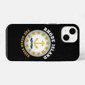 ロードアイランド州の州旗 iPhoneケース (裏面横)