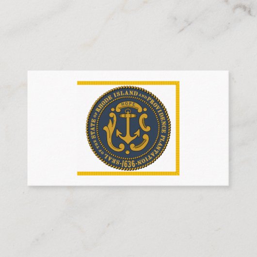 ロードアイランド州の旗とシール, ロードアイランド州の旗 名刺 (正面)