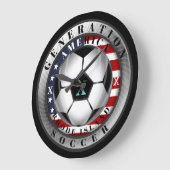 ロードアイランド州ジェネレーションXアメリカンサッカー ラージ壁時計 (傾斜)