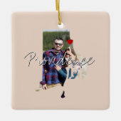 ロードアイランド州写真の挿入と町名 セラミックオーナメント (正面)