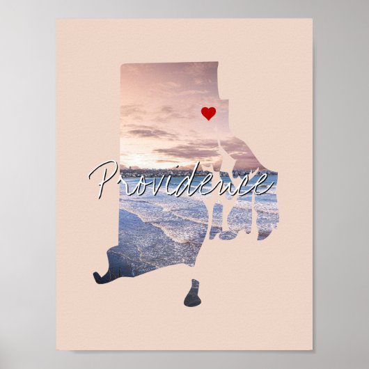ロードアイランド州写真の挿入と町名 ポスター (正面)