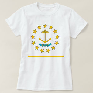 ロードアイランド州旗を持つ女性Tシャツ州 Tシャツ