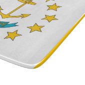 ロードアイランド州旗を持つ小さなガラスの切断ボード カッティングボード (角)