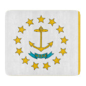 ロードアイランド州旗を持つ小さなガラスの切断ボード カッティングボード (正面)