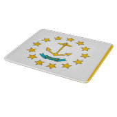 ロードアイランド州旗を持つ小さなガラスの切断ボード カッティングボード (角)