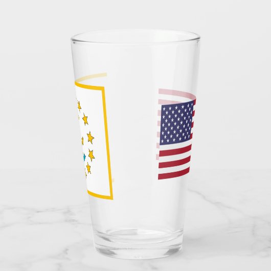 ロードアイランド州旗を持つ愛国的なガラス杯 タンブラーグラス (左)
