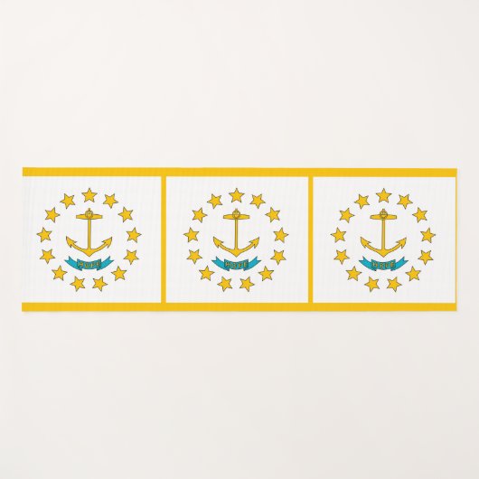 ロードアイランド州旗を持つ愛国的なヨガマット ヨガマット (正面(横))