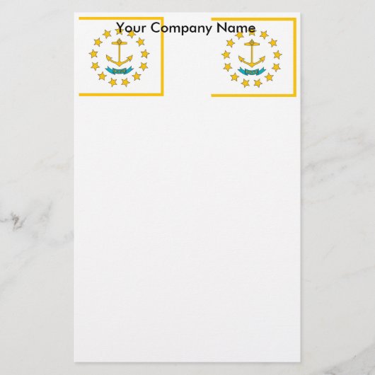 ロードアイランド州旗を持つ文房具 便箋 (正面)