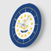 ロードアイランド州旗オンア ラージ壁時計 (傾斜)