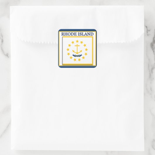 ロードアイランド州旗シール スクエアシール (バッグ)