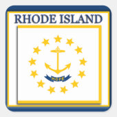 ロードアイランド州旗シール スクエアシール (正面)