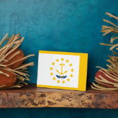 ロードアイランド州旗デザイン フォトプラーク (側面)