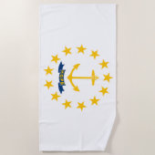 ロードアイランド州旗 ビーチタオル (正面)