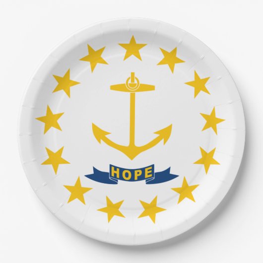 ロードアイランド州旗 ペーパープレート (正面)