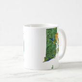 ロードアイランド州旗+地図マグカップ コーヒーマグカップ (正面右)