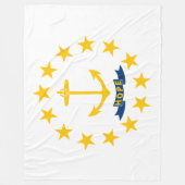 ロードアイランド州旗(米国州) フリースブランケット (正面)