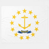 ロードアイランド州旗(米国州) フリースブランケット (正面(横))