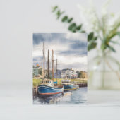 ロードアイランド帆船のニューポ絵を描ート ポストカード (スタンド正面)