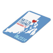 ロードアイランド日付を保存 – カスタマイズ可能な都市 マグネット (左側)