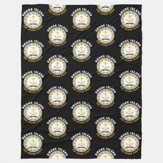ロードアイランド海州州旗 フリースブランケット (正面)