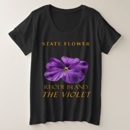 ロードアイランド準州の花 スミレ プラスサイズTシャツ