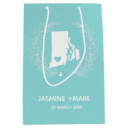 ロードアイランド結婚式の引き出物カスタム ミディアムペーパーバッグ