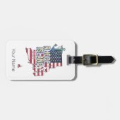 ロードアイランド統一された州レトロ州マップヴィンテージ ラゲッジタグ (正面横)