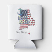 ロードアイランド統一された州レトロ州マップヴィンテージ 缶クーラー (裏面)