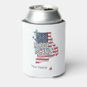ロードアイランド統一された州レトロ州マップヴィンテージ 缶クーラー (缶裏面)