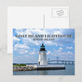 ロードアイランド葉書ヤギアイランドライトハウス ポストカード (正面/裏面)