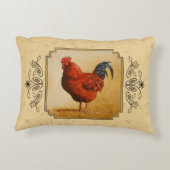 ロードアイランド赤いオードスターイエロー背景 アクセントクッション (裏面)